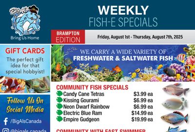 Big Al's (Brampton) Weekly Specials August 1 to 7