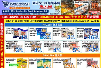 88 Supermarket Flyer August 1 to 7 88 Supermarket Flyer August 1 to 7