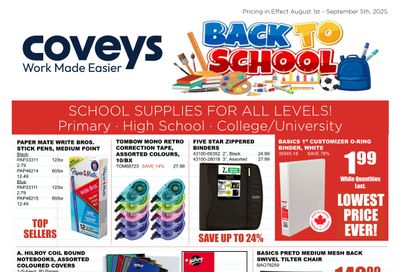Covey Basics Back To School Flyer August 1 to September 5 Covey Basics Back To School Flyer August 1 to September 5
