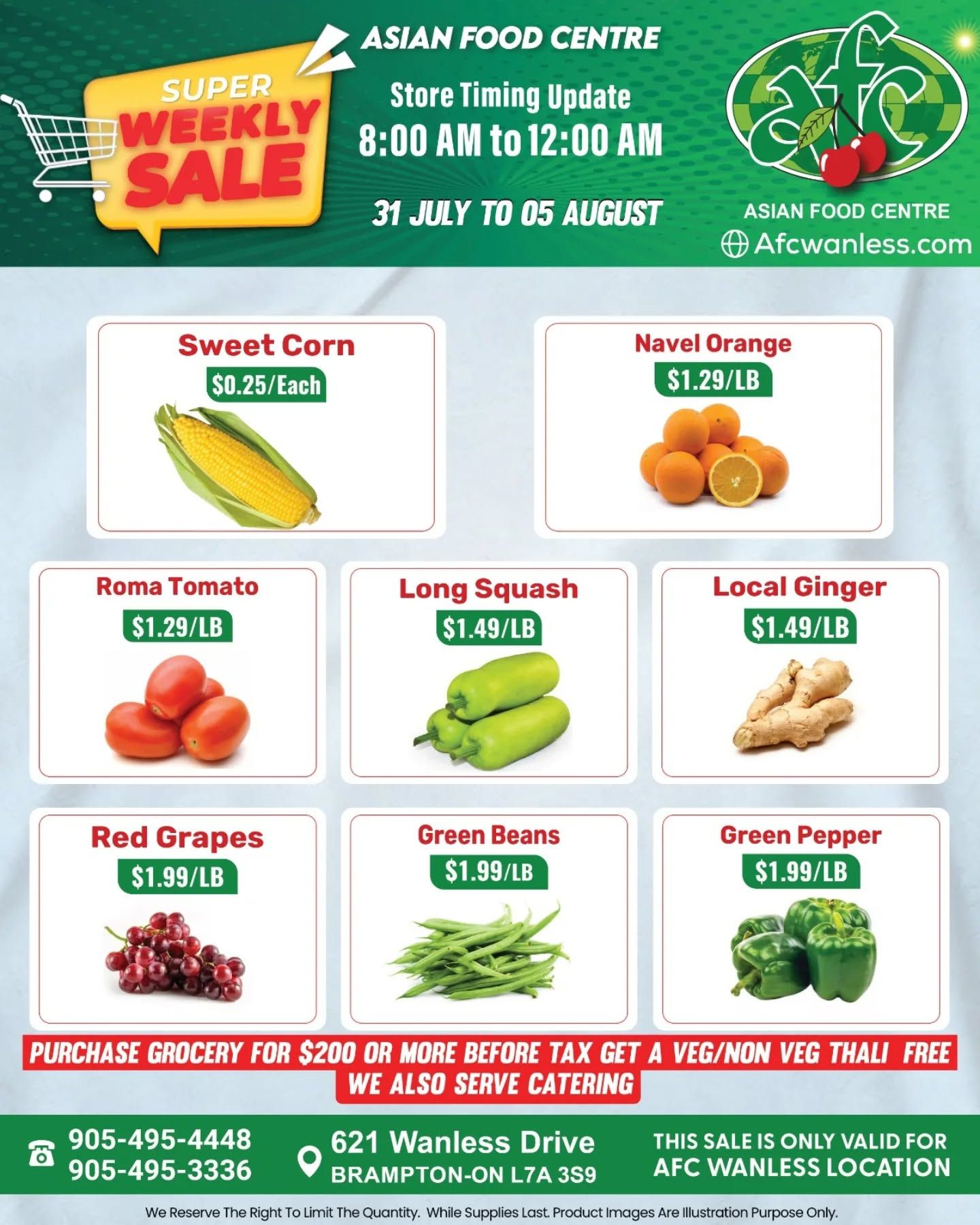 Asian Food Centre (Wanless Dr.) Flyer July 31 to August 6