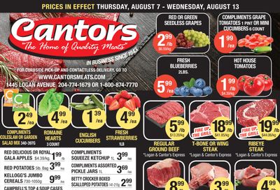 Cantor's Meats Flyer August 7 to 13