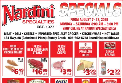 Nardini Specialties Flyer August 7 to 13