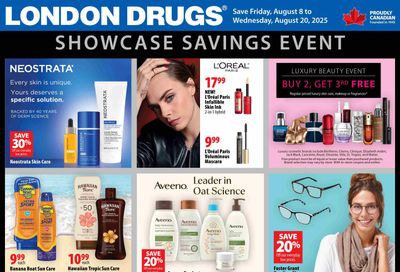 London Drugs Showcase Savings Event Flyer August 8 to 20