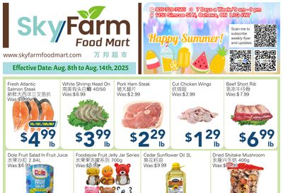 SkyFarm Food Mart Flyer August 8 to 14