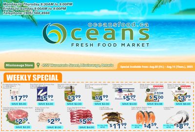 Oceans Fresh Food Market (Mississauga) Flyer August 8 to 14