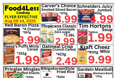 Food 4 Less (Lindsay) Flyer August 8 to 14