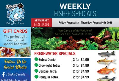 Big Al's (Newmarket) Weekly Specials August 8 to 14