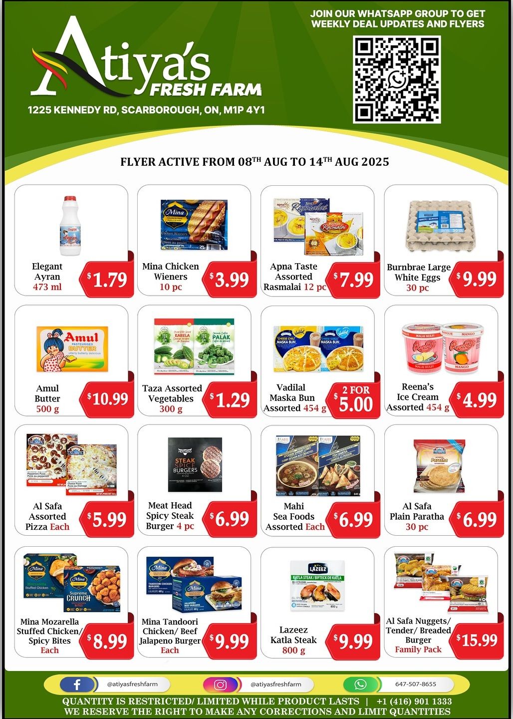 Atiya's Fresh Farm Flyer August 8 to 14