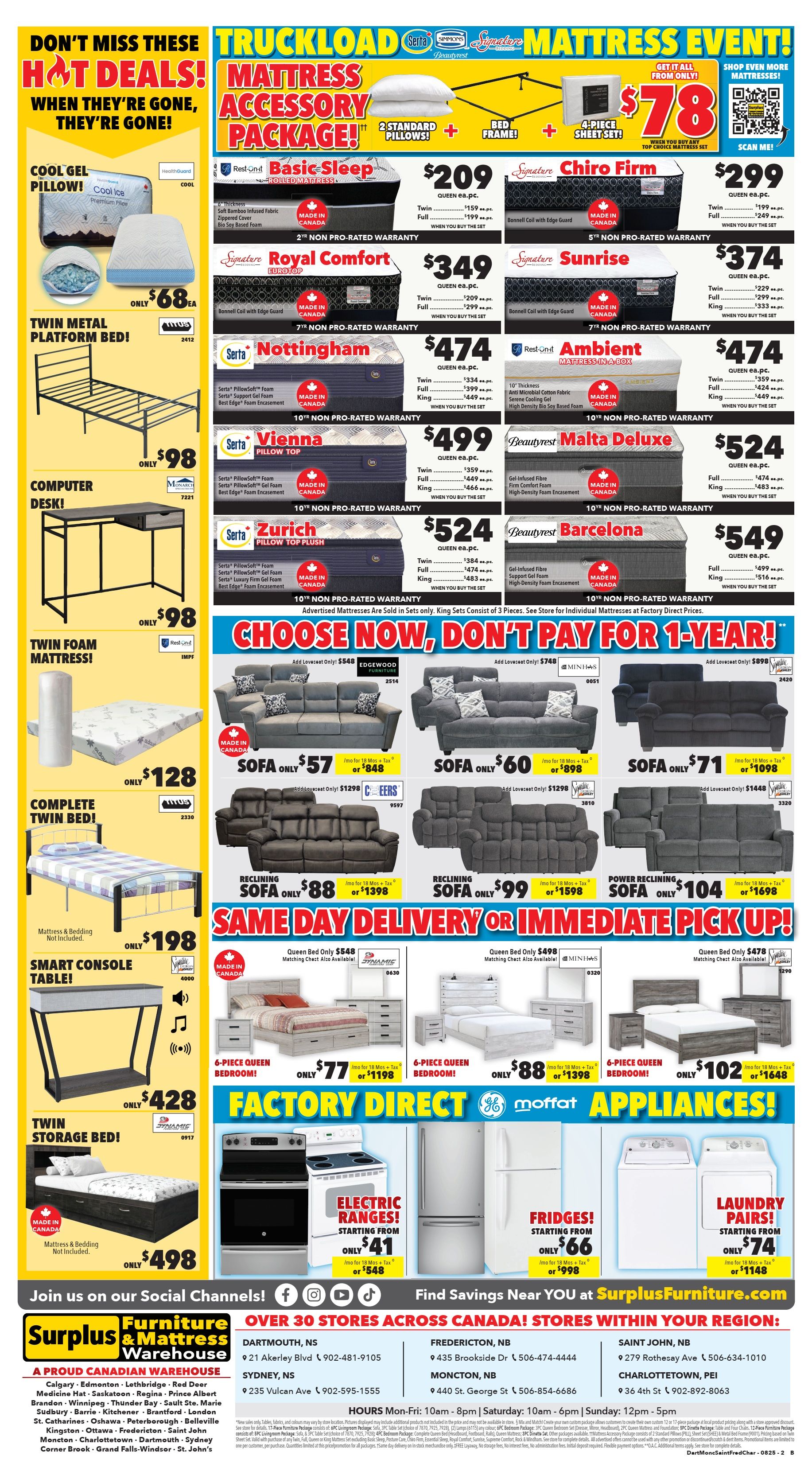 Surplus Furniture & Mattress Warehouse (Dartmouth, Charlottetown, Moncton, Saint John, Fredericton) Flyer August 11 to 24