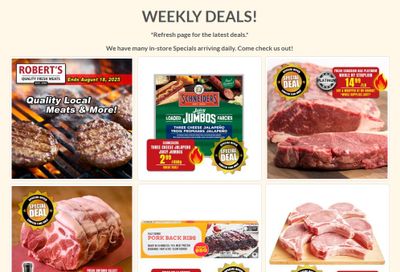 Robert's Fresh and Boxed Meats Flyer August 11 to 17 Robert's Fresh and Boxed Meats Flyer August 11 to 17