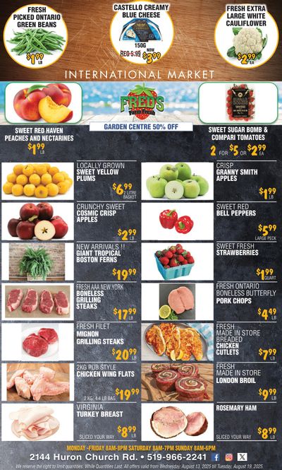 Fred's Farm Fresh Flyer August 13 to 19