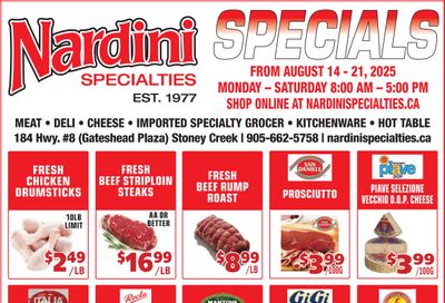 Nardini Specialties Flyer August 14 to 20