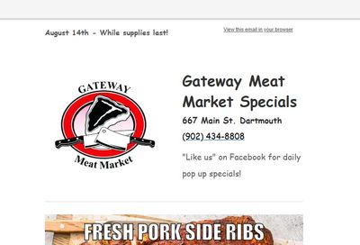Gateway Meat Market Flyer August 14 to 20