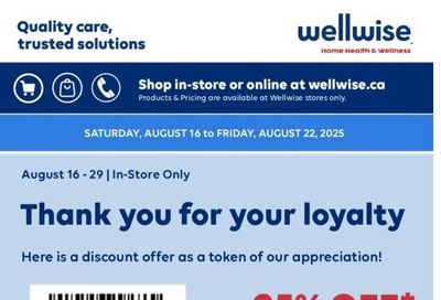 Wellwise By Shoppers Flyer August 16 to 22 Wellwise By Shoppers Flyer August 16 to 22