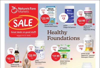 Nature's Fare Markets Flyer August 14 to 27