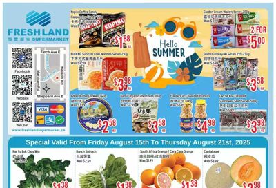 FreshLand Supermarket Flyer August 15 to 21