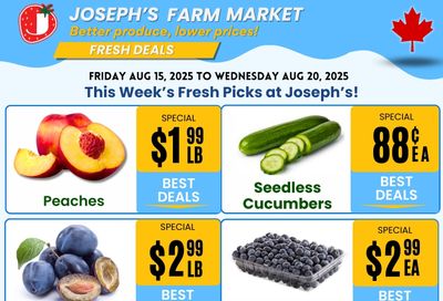 Joseph's Farm Market Flyer August 15 to 20