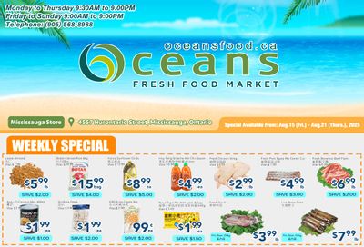 Oceans Fresh Food Market (Mississauga) Flyer August 15 to 21