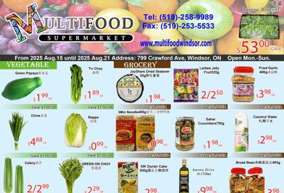 MultiFood Supermarket Flyer August 15 to 21