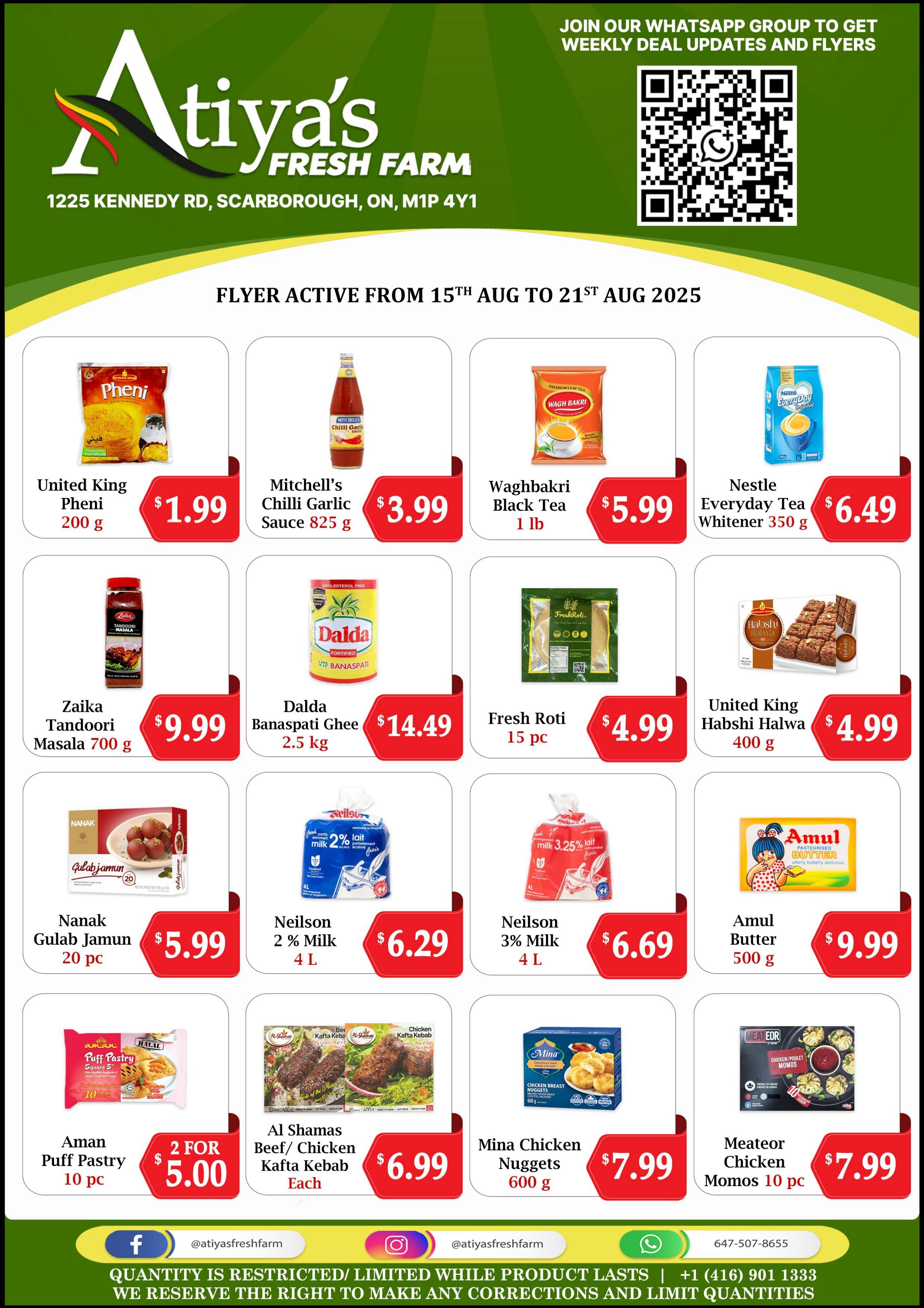 Atiya's Fresh Farm Flyer August 15 to 21