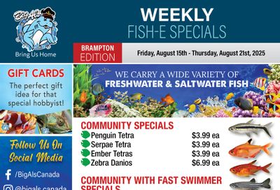 Big Al's (Brampton) Weekly Specials August 15 to 21