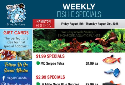 Big Al's (Hamilton) Weekly Specials August 15 to 21