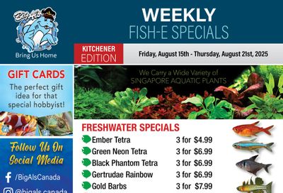 Big Al's (Kitchener) Weekly Specials August 15 to 21