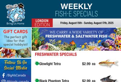 Big Al's (London) Weekend Specials August 15 to 17