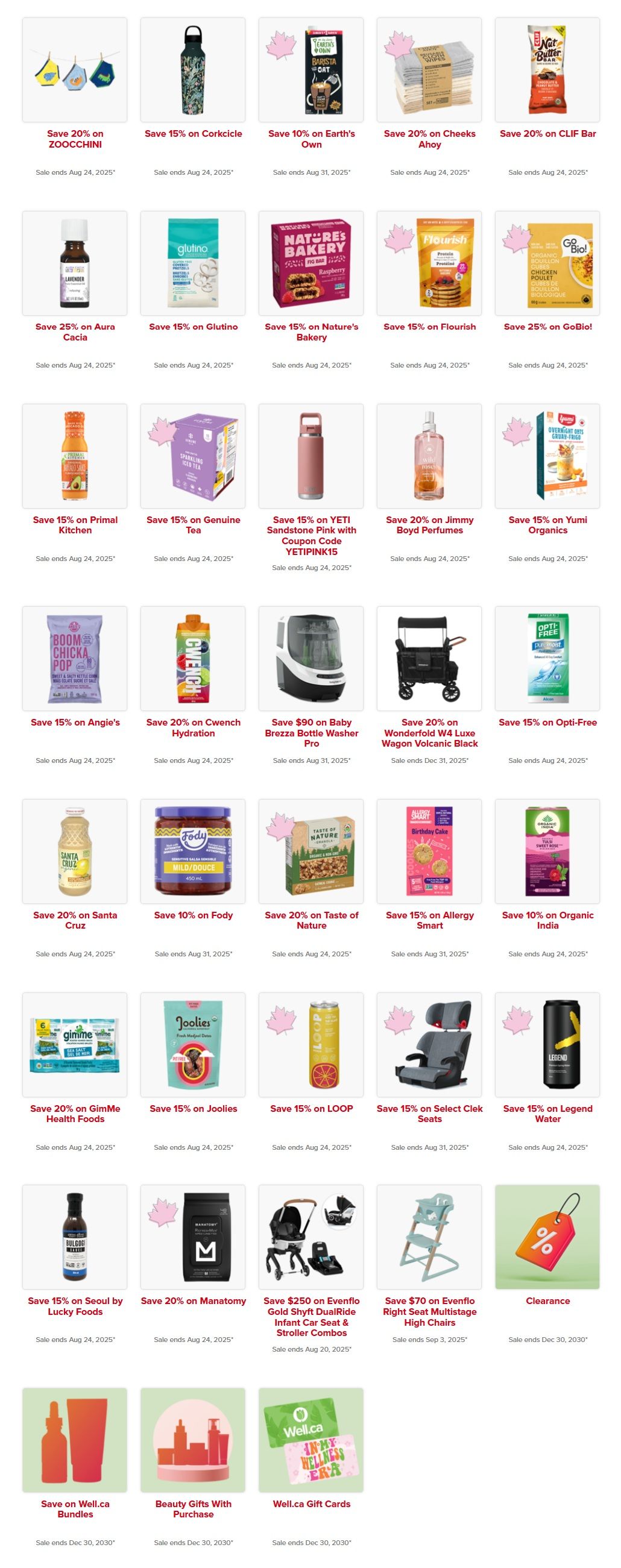 Well.ca Weekly Sales August 18 to 24
