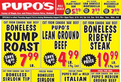 Pupo's Food Market Flyer August 21 to 27