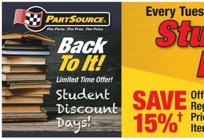 PartSource Flyer August 22 to September 3 PartSource Flyer August 22 to September 3