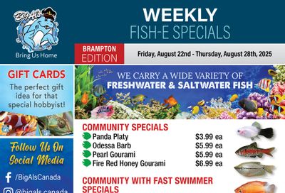 Big Al's (Brampton) Weekly Specials August 22 to 28