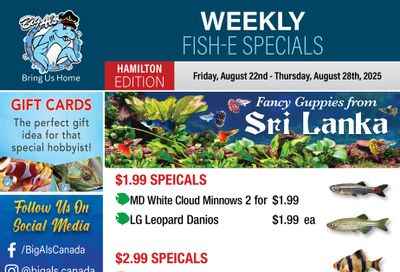 Big Al's (Hamilton) Weekly Specials August 22 to 28