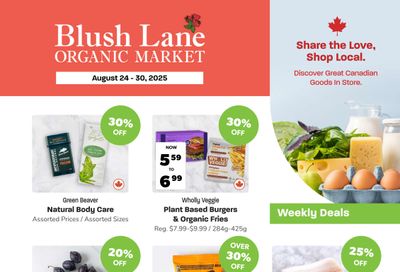 Blush Lane Organic Market Flyer August 24 to 30