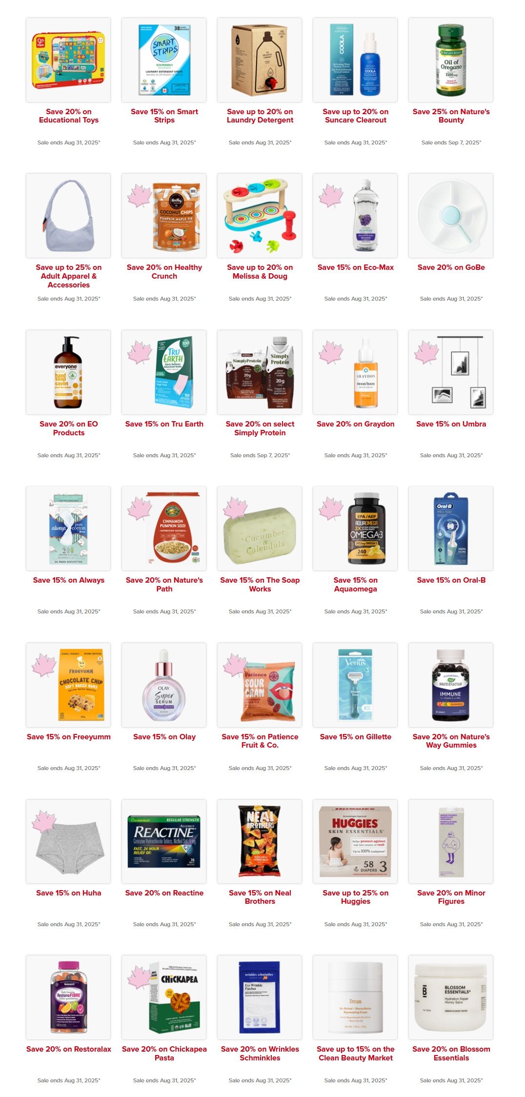 Well.ca Weekly Sales August 25 to 31