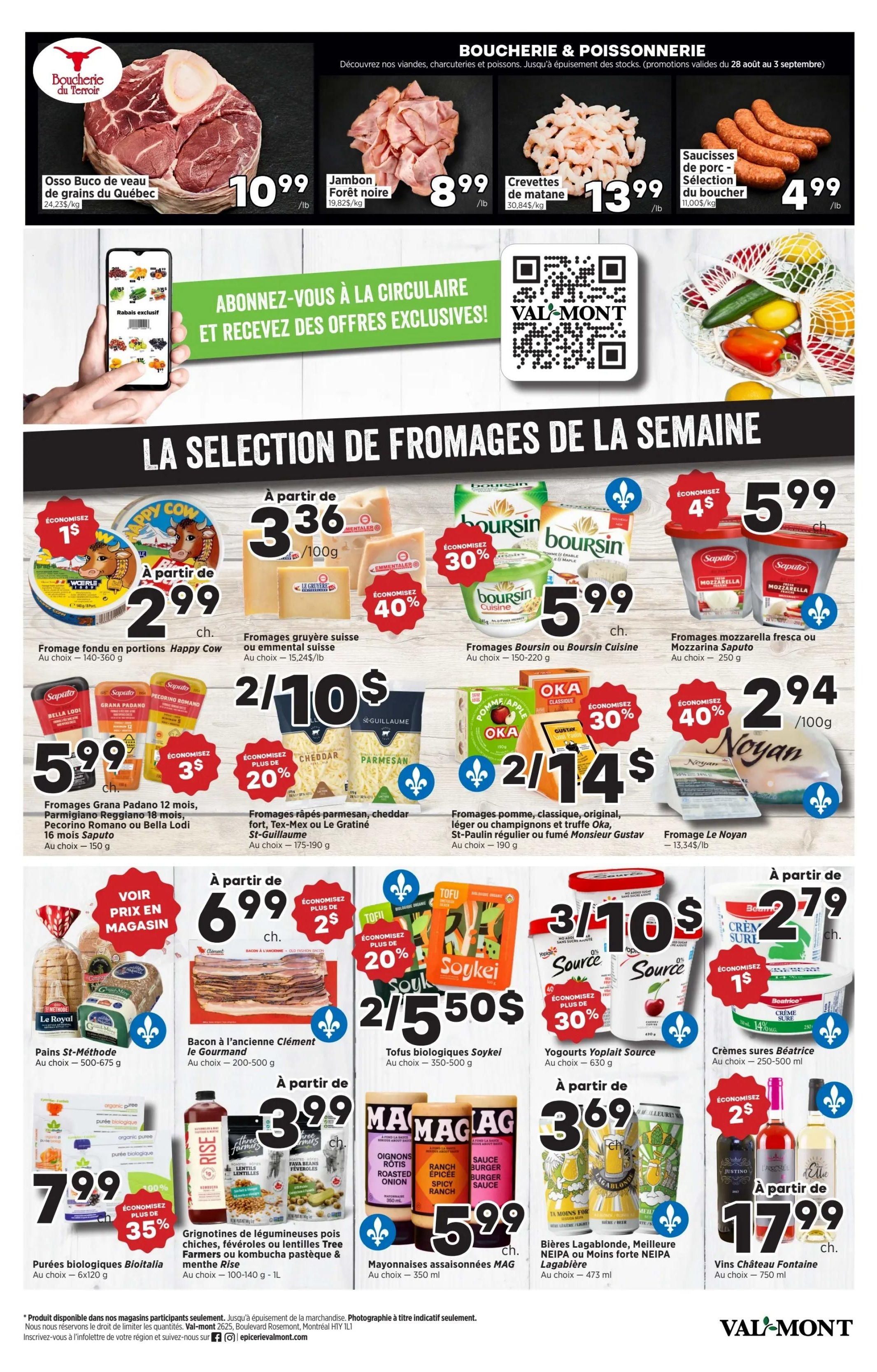 Val-Mont Flyer August 28 to September 3
