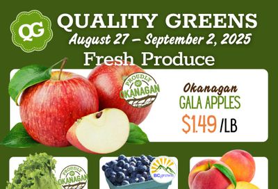 Quality Greens Flyer August 27 to September 2 Quality Greens Flyer August 27 to September 2