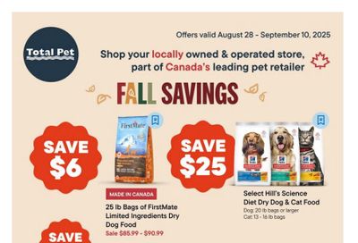 Total Pet Flyer August 28 to September 10