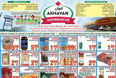 Akhavan Supermarche Flyer August 27 to September 2 Akhavan Supermarche Flyer August 27 to September 2