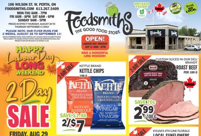 Foodsmiths Flyer August 28 to September 11