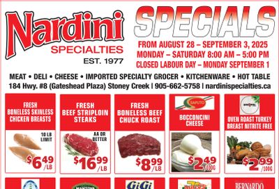 Nardini Specialties Flyer August 28 to September 3