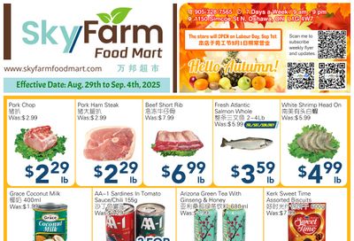 SkyFarm Food Mart Flyer August 29 to September 4