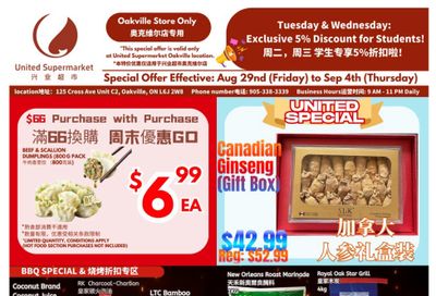 United Supermarket (Oakville) Flyer August 29 to September 4 United Supermarket (Oakville) Flyer August 29 to September 4