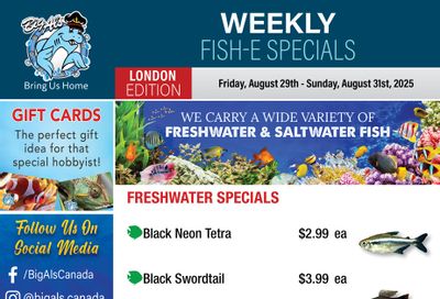 Big Al's (London) Weekend Specials August 29 to 31