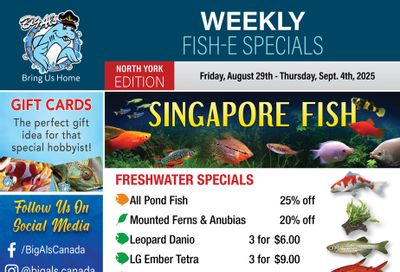 Big Al's (North York) Weekly Specials August 29 to September 4