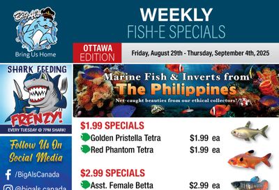 Big Al's (Ottawa) Weekly Specials August 29 to September 4