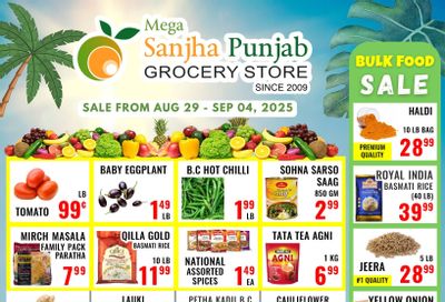 Sanjha Punjab Grocery Store Flyer August 29 to September 4