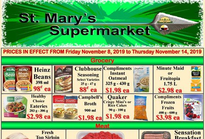 St. Mary's Supermarket Flyer November 8 to 14