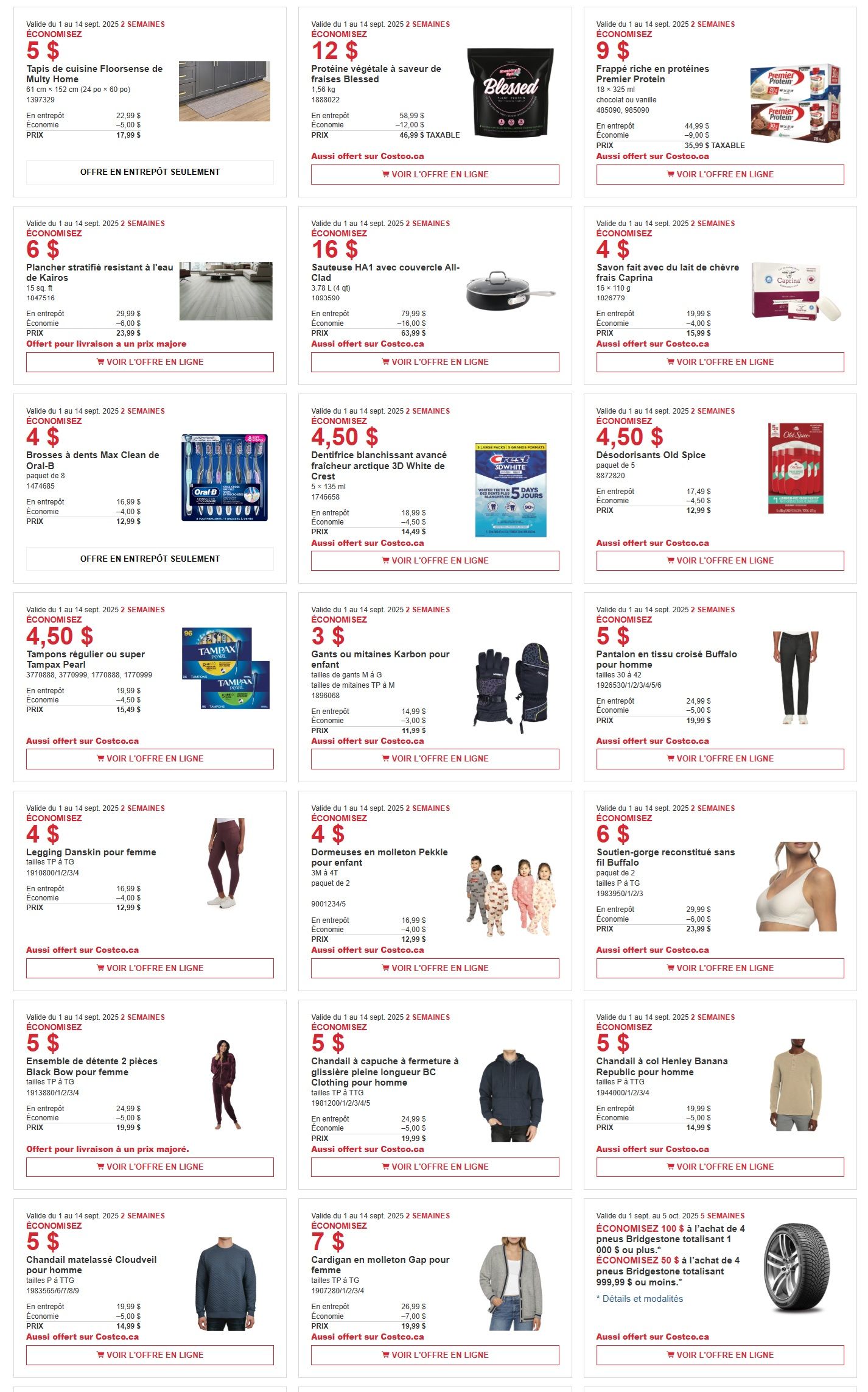 Costco (QC) Warehouse Offers September 1 to 14