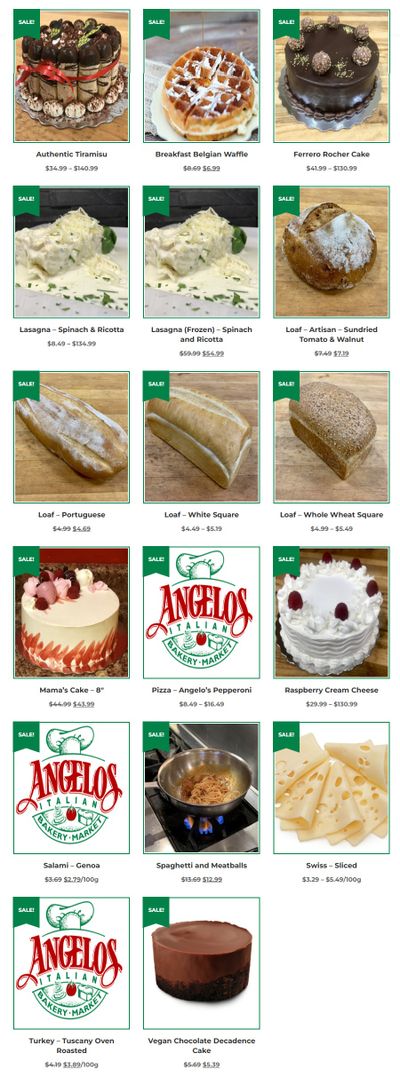 Angelo's Italian Bakery Monthly Specials September 1 to 30